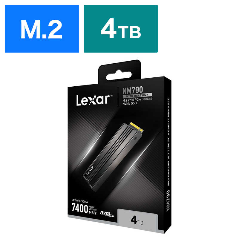 LEXAR　内蔵SSD PCI-Express接続 Lexar NM790 with Heatsink M.2 SSD ［4TB］「バルク品」　LNM790X004T-RN9NG