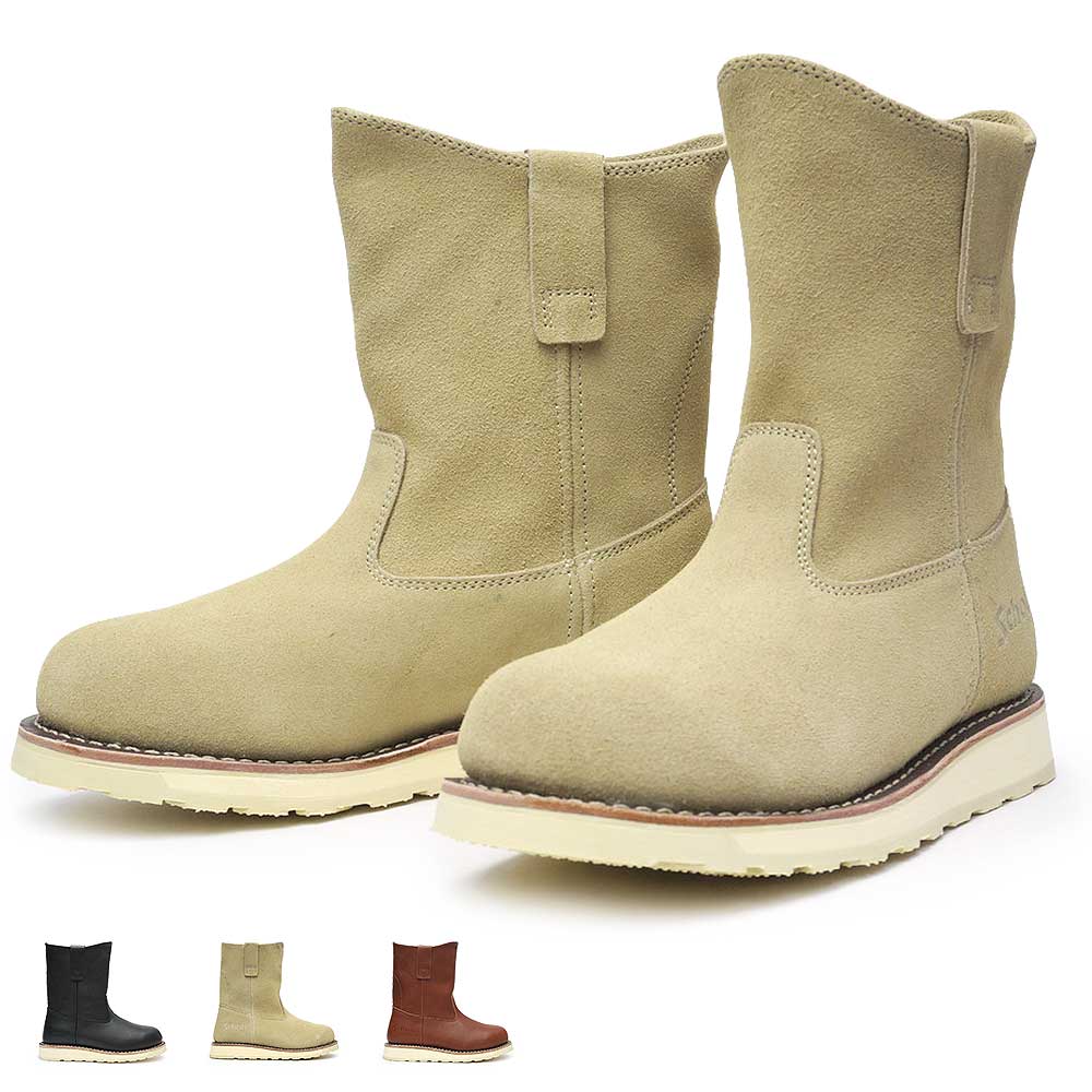 S24100 ウエリントン 本革 バイカー ペコス メンズ ブーツ