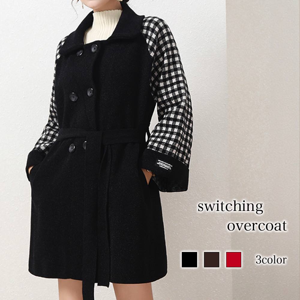 ステンカラーコート レディース 切り替えオーバーコート 40代 ピーコート ショート丈 ウール コート 丈 大きいサイズ 冬 トレンチコート ロング 秋 コーデ ロングコート 大人 スタンドカラーコー