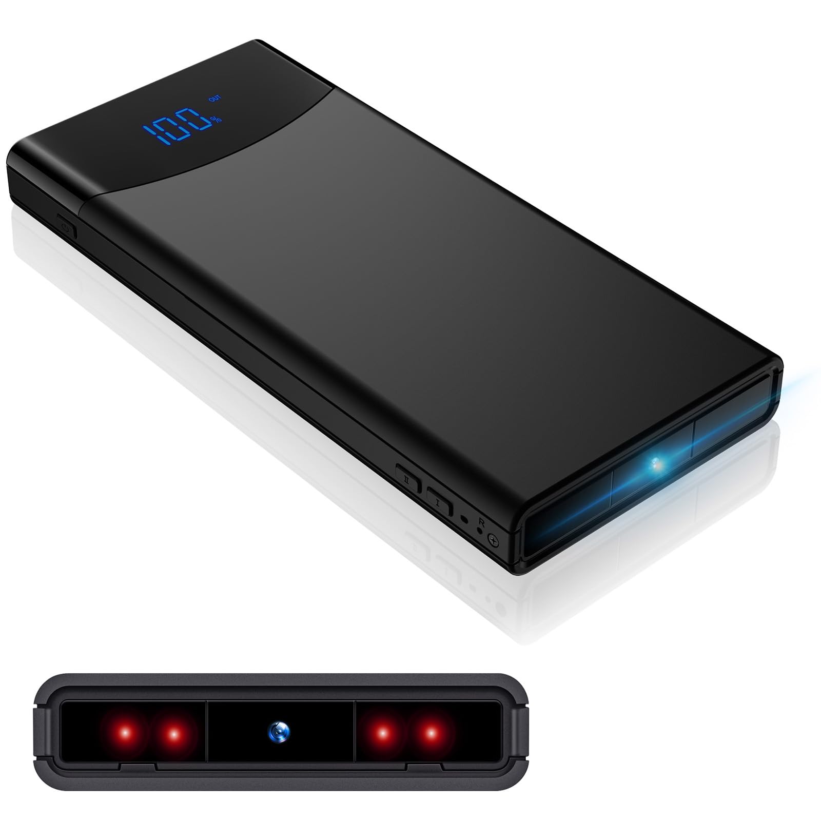 Axlgax 小型カメラ 50時間連続録画 64GBカード付き 動体検知 1080P画質 10000mAh 256GBカード対応 バッテリー表示 暗視機能 重力センサー ループ録画 見守りカメラ 監視