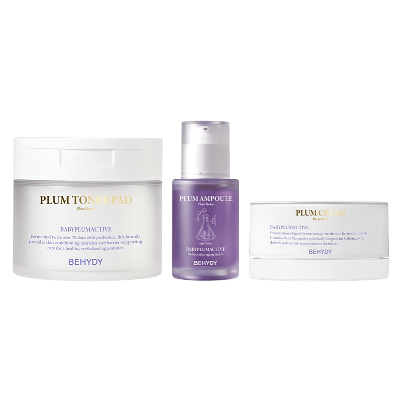 【公式】【3点セット】プラムアンプル30ml／プラムクリーム50ml／プラムトナーパッド60pads／しわケア／肌弾力／韓国スキンケア／韓国コスメ