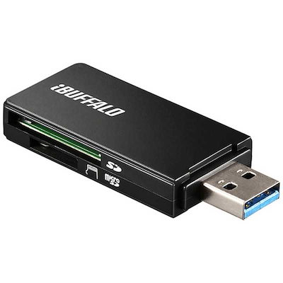 他サイト： BUFFALO　カードリーダー microSD/SDカード専用 ブラック (USB3.0/2.0)　BSCR27U3BKの商品画像