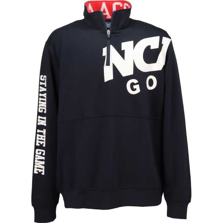 NCAAゴルフ ダンボールニットハーフジッププルオーバー（メンズ） L ネイビー #NG1033-20