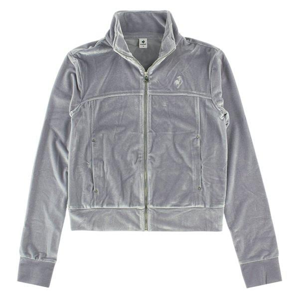 ウーマンズ ベルベット スタンネック スリムフィット ジップアップ QP422OFTO1-LGR0