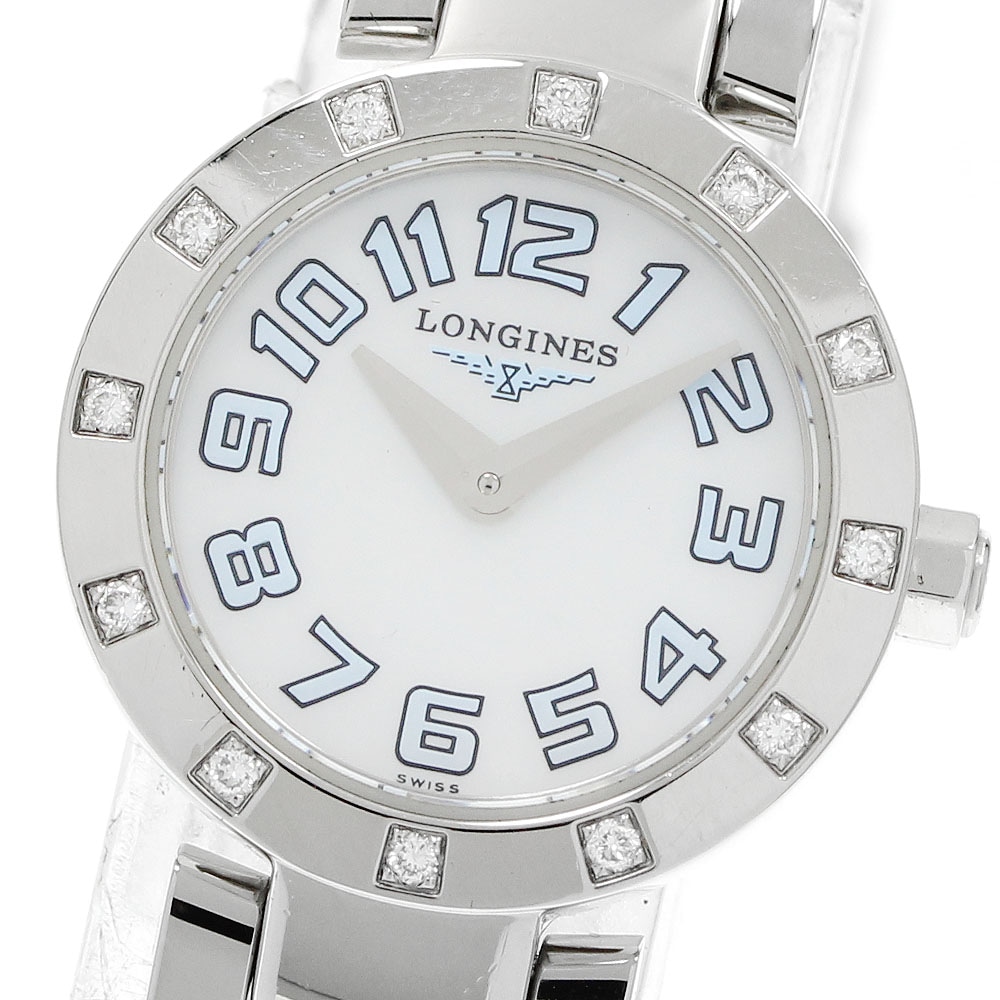 ロンジン LONGINES L5.174.0 ドルチェビータ 12Pダイヤ クォーツ レディース 保証書付き_959613【中古】