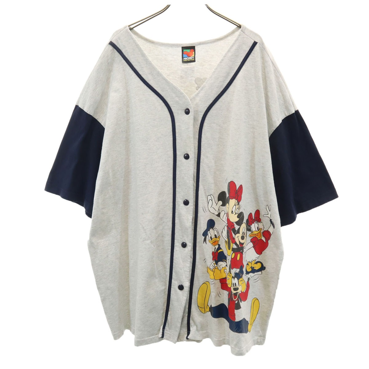 MICKEY UNLIMITED ミッキーアンリミテッド 90s オールド 半袖 ゲーム シャツ グレー系 ミッキーマウス メンズ 古着