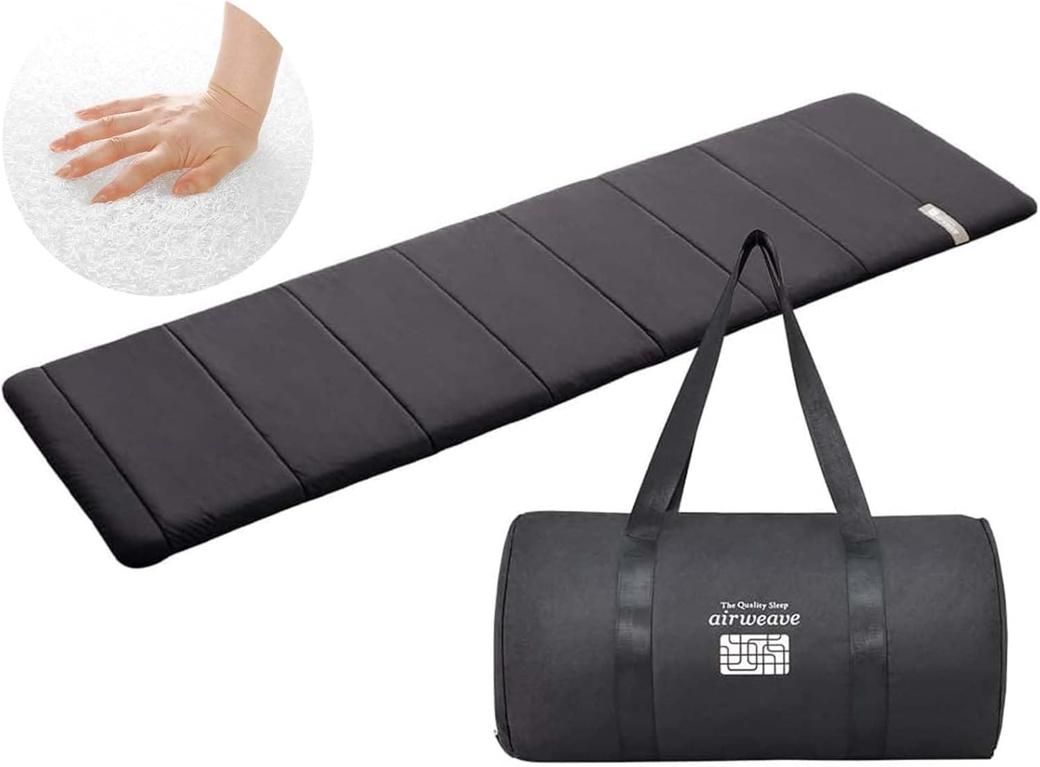 マットレス ポータブル mini 幅約50×長さ約170×厚さ約3.5cm アウトドア 車中泊 ごろ寝 折りたたみ 持ち運び 高反発 洗える ケース付 日本製 メーカー 1-260011-1 【30日