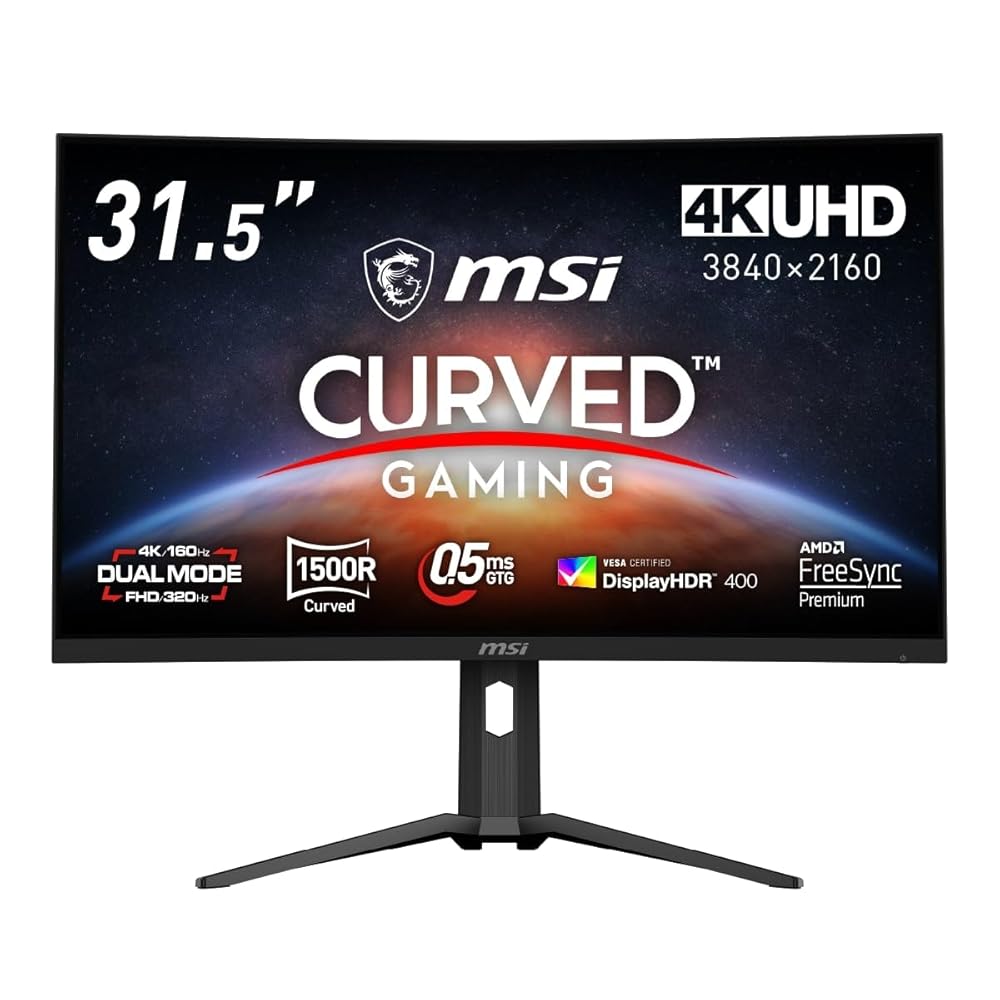 MSI ゲーミングモニター MAG 321CUPDF 31.5インチ/デュアルモード/湾曲/4K UHD/RAPID VAパネル/160Hz（フルHD設定時：320Hz）