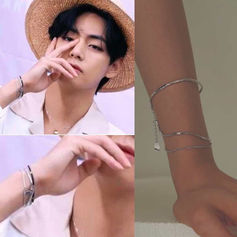 bts v着用 [A BIT MOR] layer chain bracelet (2color)