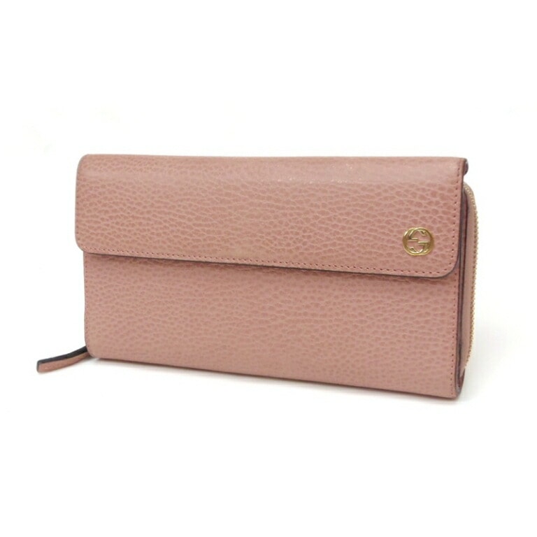 GUCCI 長財布 ｲﾝﾀｰﾛｯｷﾝｸﾞG ﾋﾟﾝｸ ﾚｻﾞｰ 【中古】(59313) 19,525円