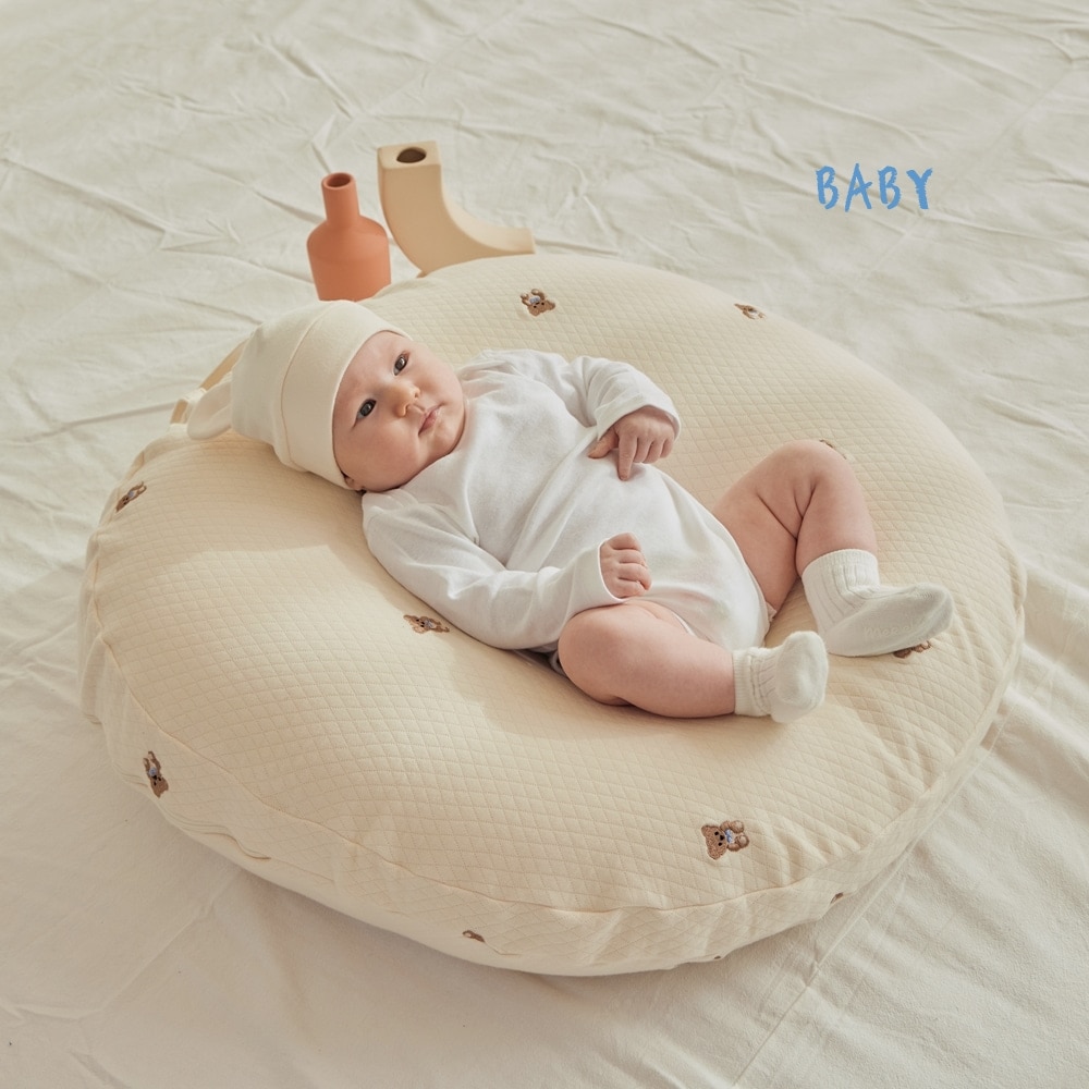 ロトトクッション Ribbon Teddy Air Mesh 逆流クッション 授乳枕 斜面枕 ベビー枕 うつ伏せ遊び 出産祝い 赤ちゃん 新生児 吐き戻し防止 韓国製