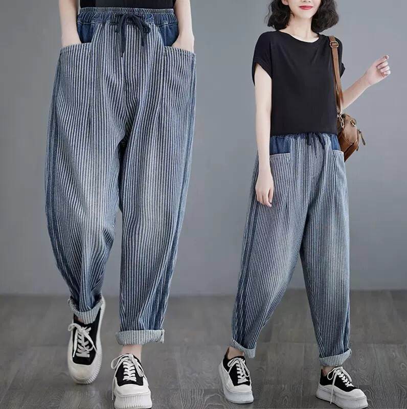 ワイドパンツ デニム ヒッコリー ハイウエスト Gパン かっこいい クール ボトムス パンツ ズボン アンクル丈 デニム かわいい 可愛い シンプル カジュアル 大人 おしゃれ お洒落 大人可愛い こ