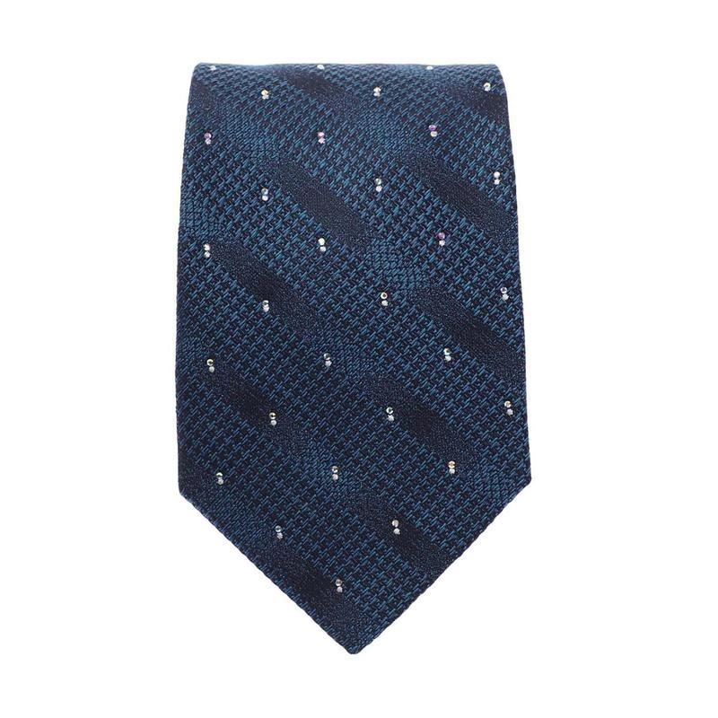 [花婿の母親用] ストライプ柄クリスタルネクタイ YJFSF3916BL