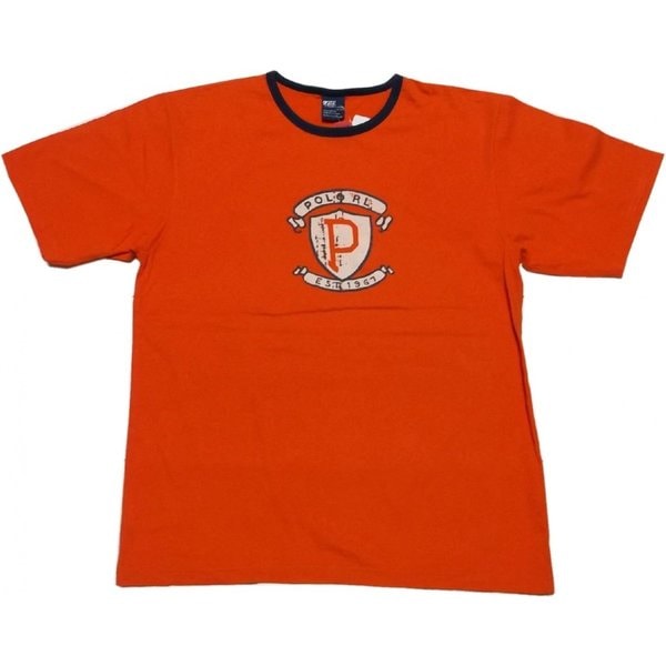 ボーイズサイズ 半袖 プリント Tシャツ オレンジ boys PR2-967