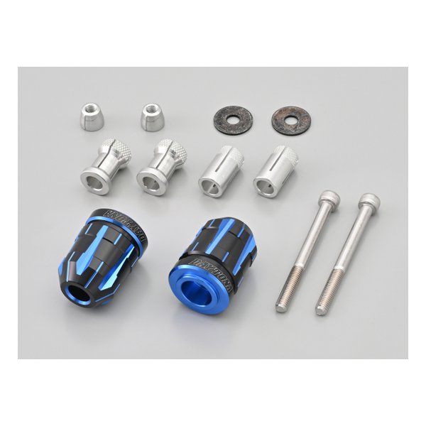 バーエンド スズキ / 汎用 ハンドル内径φ14-19 TECHNO ブルー 35471