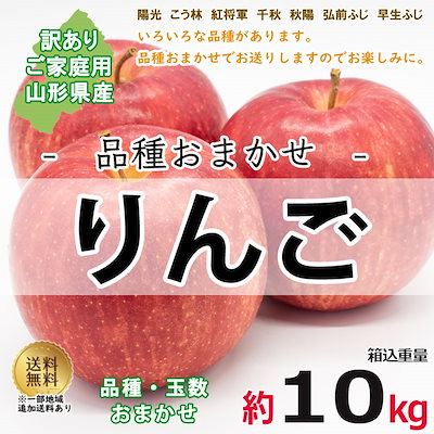 【2,499円】山形県産 りんご 品種おまかせ 約10kg 家庭用