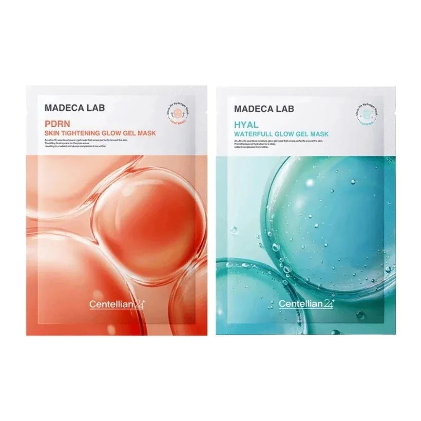 [25SS/New]マデカラップ グローゲルマスク10枚 2種（PDRN スキンタイトニング/ ヒアルウォータープール）の中から 選択1