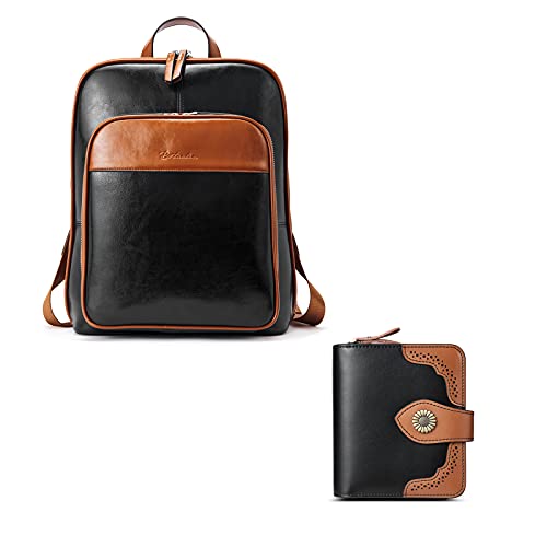 ボスタンテンBOSTANTEN Genuine Leather Backpack Purse Travel Bags for Women and Leather Wallets for Women RFID Bl