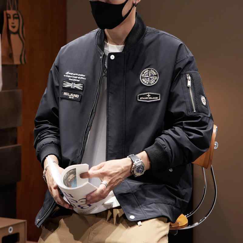 秋冬 コーデ メンズ 服 シンプル ファッション オシャレ 大人 かっこいい 大きいサイズ ストリート 紳士服 ダウン ジャケット ベースボール カラー バイク ジャケット ホワイト ダック