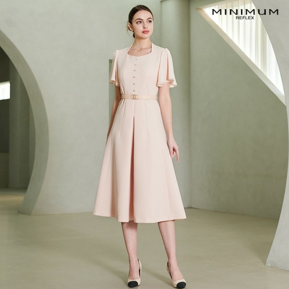 (ミニマル) スクエアネックフレアワンピース MXBAWO4080-PE