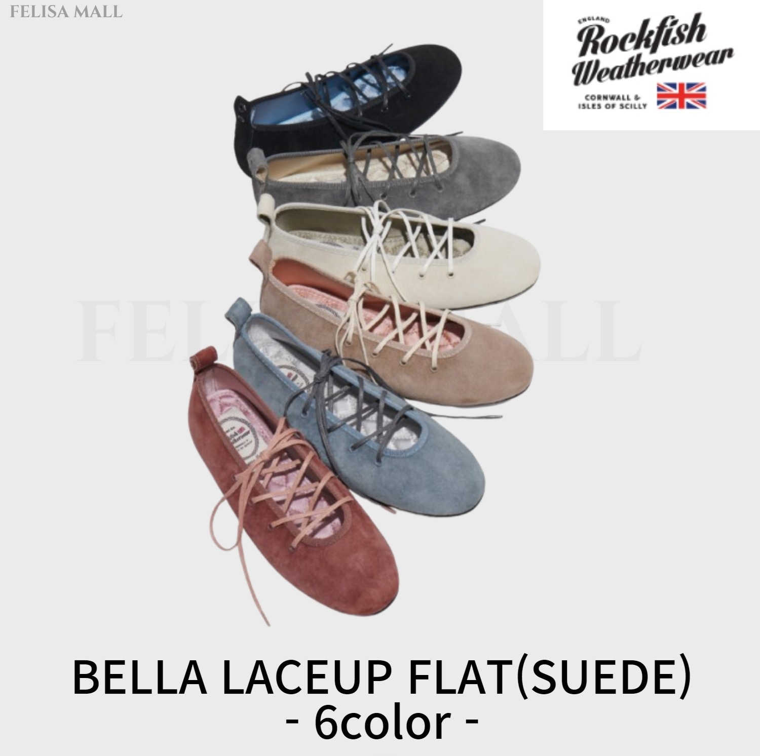 [rockfish weatherwear] BELLA LACEUP FLAT(SUEDE) - 6color - 韓国ファッション