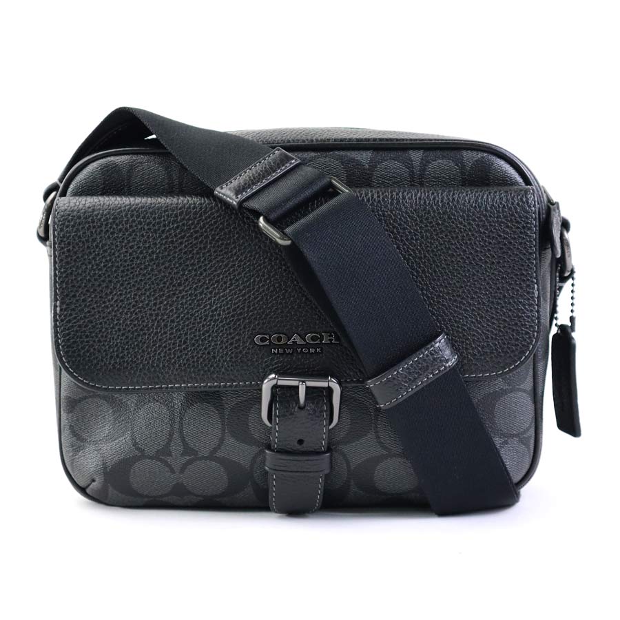 コーチ COACH ショルダーバッグ シグネチャー PVCコーティングキャンバス/レザー ブラック メンズ 55740k