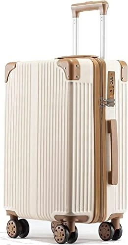 [Xindzy] スーツケース キャリーバッグ キャリーケース 機内持込 TSAローク搭載 超軽量 大型 静音 ダブルキャスター 耐衝撃 360度回転906 (ベージュー S)