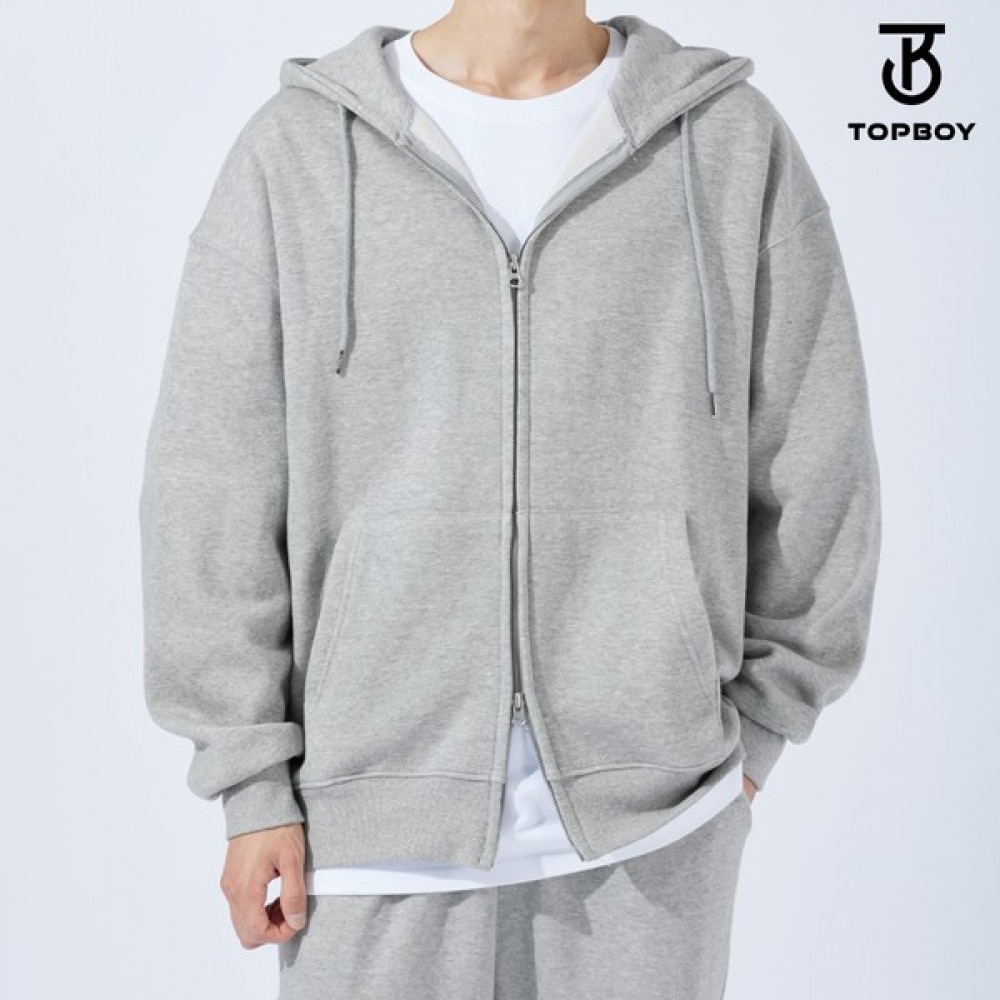 (TOPBOY) コンフォートツーウェイ起毛オーバーフィットフード付きジップアップ (TOP189)