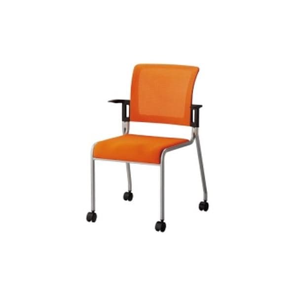 TOKIO 会議イス MC-4 OR キャスター脚 オレンジ[組立品]