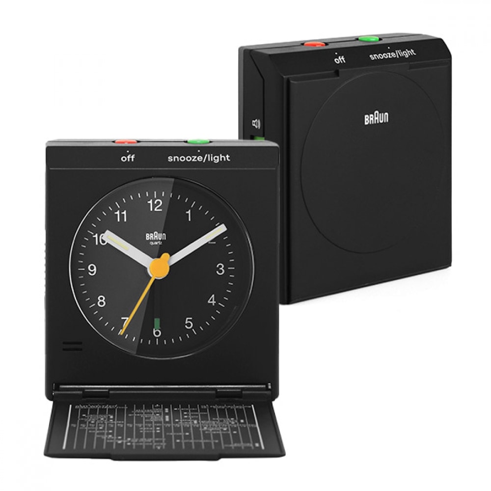 BRAUN BC05B クラシックアナログトラベルクレッシェンドアラーム低ノイズ公共卓上時計