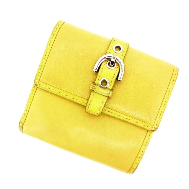 Wホック財布 グリーン 中古