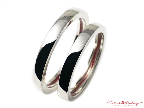 ラブオブディスティニー LOVE of DESTINY シルバー950 プレーンVOL.1 運命の愛の糸 赤い糸入り ペアリング 指輪 日本製 LODR-001PAIR 【ペアアクセサリー/プレゼント