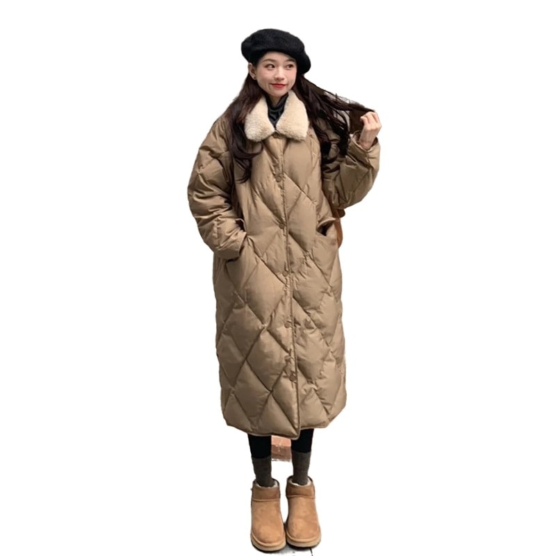 キルティングコート　ダウンコート レディース ジャケット　ロング　ダウンコート　中綿 韓国　冬服
