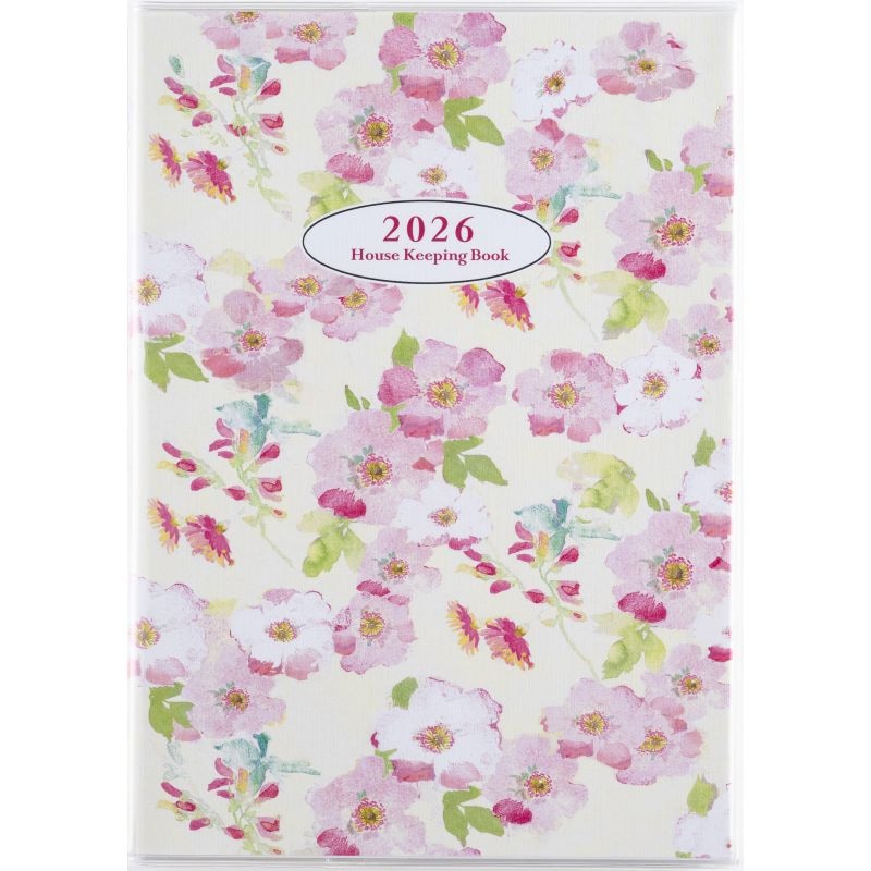 （まとめ買い）高橋書店 2026年 家計簿 No.39 さわやか かけいぼ B5判 週計タイプ 花柄 [x3]