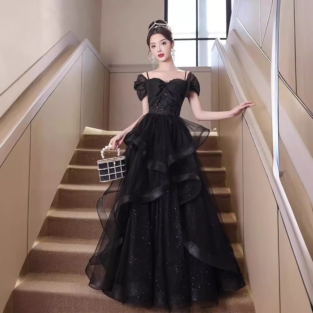 【送.料.無.料.急速発送】ブラックスカート2025ドレス 演奏会 ウェディング 発表会 成人式 二次会 お呼ばれ 6,817円