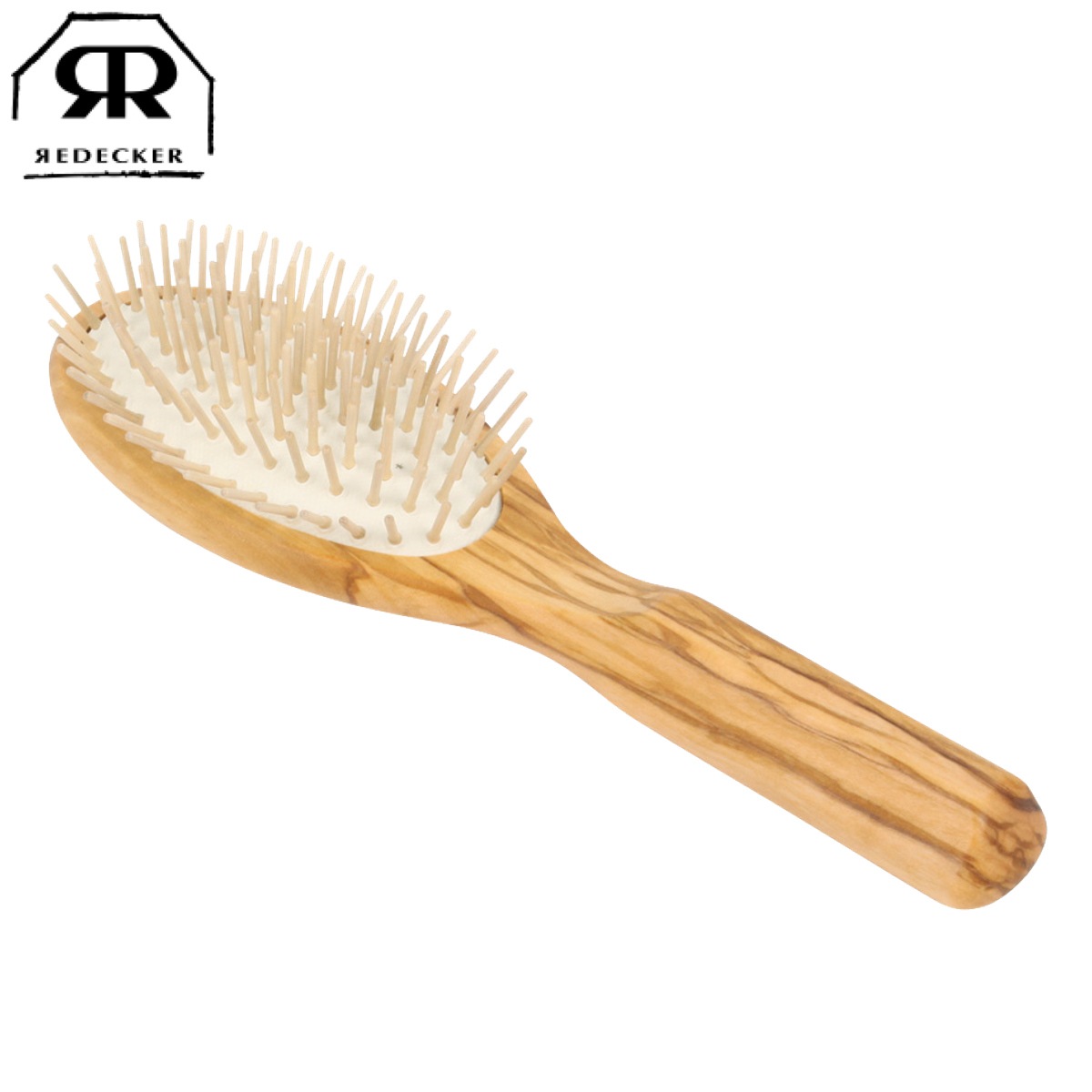 Redecker レデッカー ヘアブラシ ウッドピンブラシ 21.5cm オリーブ ヘッドスパ ブラシ クシ くし 柄付き マッサージ 頭 頭皮 コンパクト 持ち運び ヘッドスパブラシ 天然木