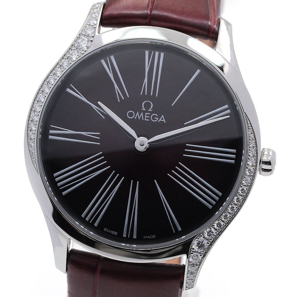 オメガ OMEGA 428.18.36.60.11.001 デビル トレゾア ダイヤベゼル クォーツ レディース 良品 保証書付き_843301【中古】