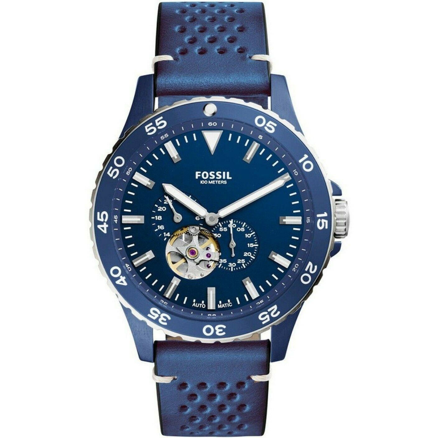 Fossil ME3149 Crewmaster Sport Automatic Blue Leather Men s Watch 23,999円