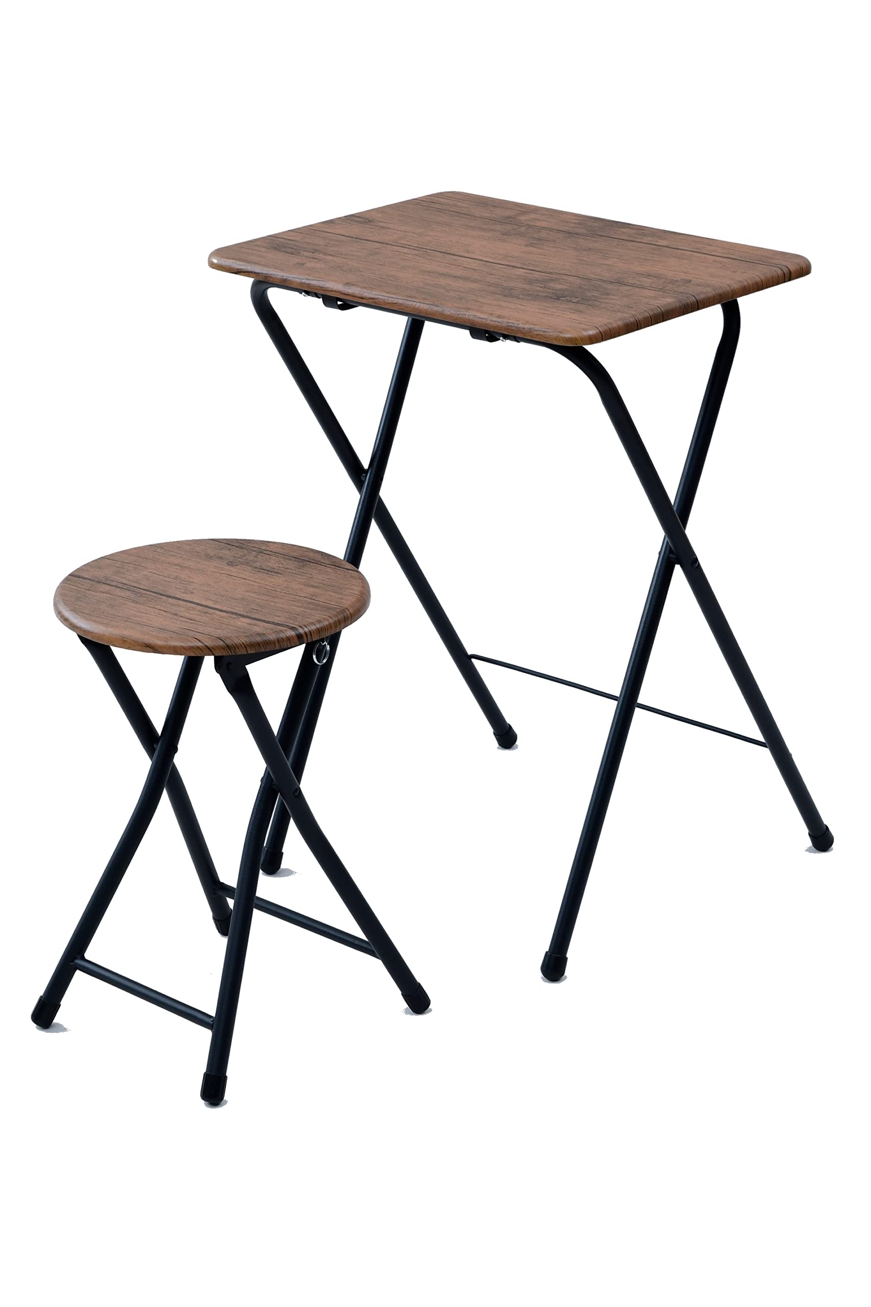 山善(YAMAZEN) 折叠桌椅套装 桌子 (宽50×深48×高70厘米) 椅子 (宽30×深30×高46厘米) 成品 复古棕色/沙黑色 YST-SET(ABR/SBK) 远程办公 4,948円