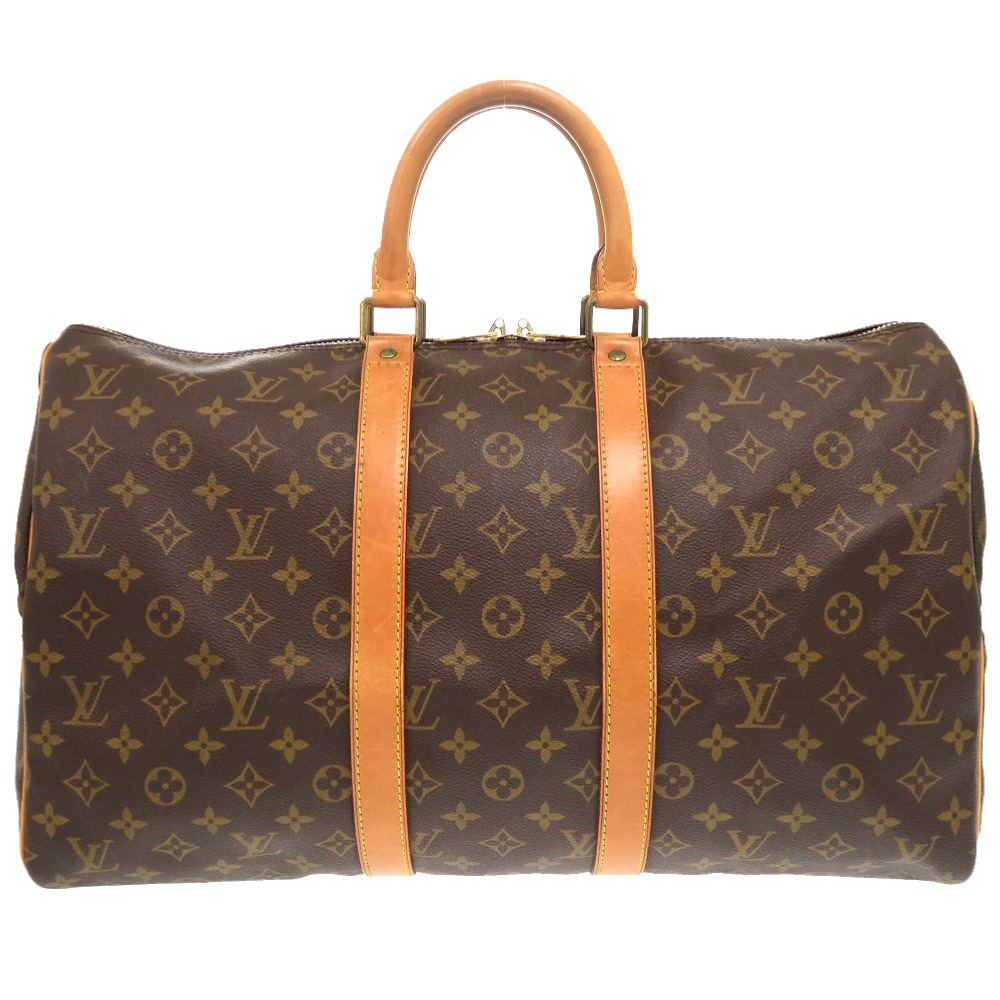 キーポル45 モノグラム M41428 ボストンバッグ モノグラムキャンバス/レザー ブラウン LV 0133【中古】 レディース
