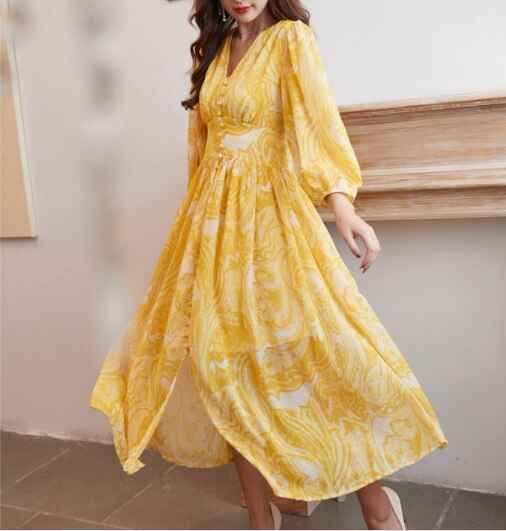 【取寄：納期2週間】リゾートワンピース レディース マキシ丈 ロング丈 リゾート 大人 大きいサイズ 体型カバー ハイウエスト 長袖 半袖 サマーワンピース ビーチ きれいめ リゾート ワンピース 6,783円