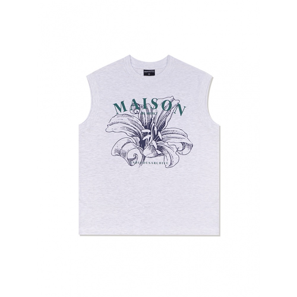 FABULOUS ARCHIVE UNISEXオーバーフィットシングルMAISONプリントスリーブレストップアッシュグレー（FCB2TS300M） 5,620円