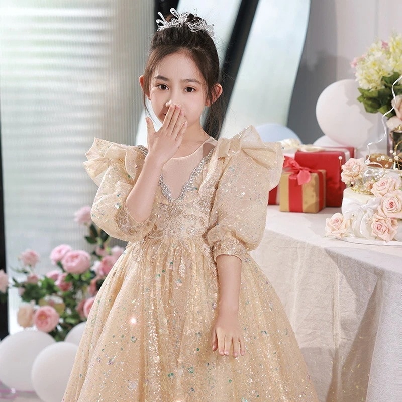 子供ドレス 女の子 ステージ 花童 タフタ 司会110/120/130/140/150/160