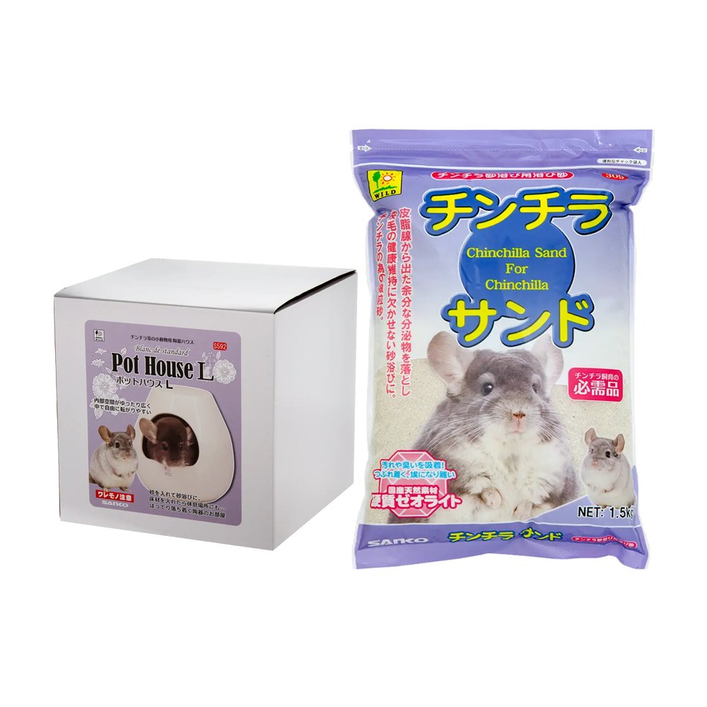 三晃商会　チンチラ　ポットハウスＬ＆チンチラサンドセット　ＣＲＣ50―65―60―10―00