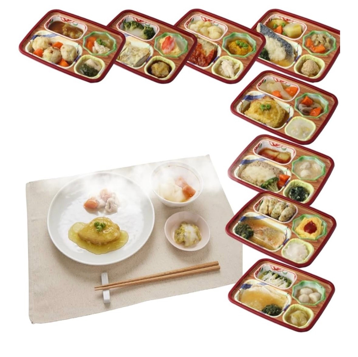 介護食(冷凍）やわらか食 ８食分お届け お弁当セット５（主菜１品＋副菜３品） 保存食 非常食 ソフィーチェリスタ Astepia