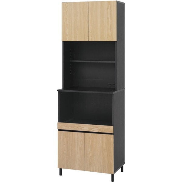 KCB-590BT ナチュラル/ブラック キッチンキャビネット メーカー直送