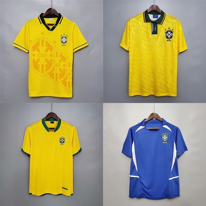 大好評！ブラジル ホームアウェイセカンド アウェイ クラシック レトロ ファン バージョン ワールドカップで利用可能な半袖ジャージ トレーニング サッカー ユニフォーム1419