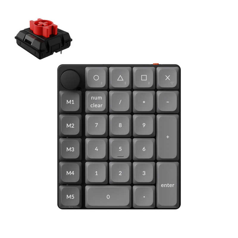 キークロン　テンキー K0M RGB(赤軸・ホットスワップ対応) ［有線・ワイヤレス / Bluetooth・USB (Type-C)］　K0M-H1