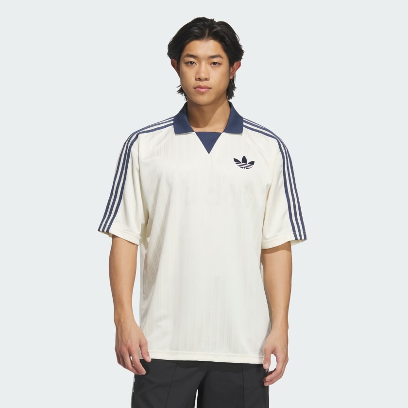 Qoo10 adidas 襟付きゴーリートップ 無地 半袖 ボタン