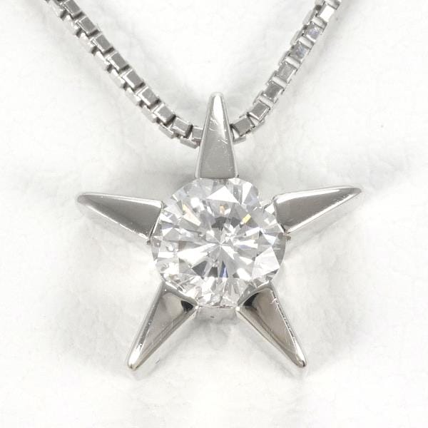 PT900 プラチナ PT850 ネックレス ダイヤ 0.30 SI2 鑑定書 ジュエリー 中古